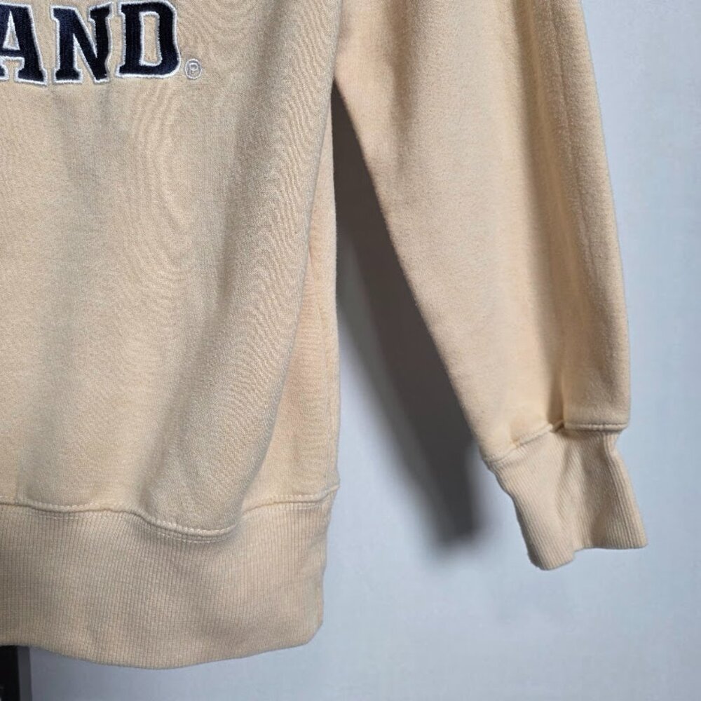 London England Sweatshirt Size M Beige Crewneck Embroidered Union Jack Spellout - Picture 4 of 6